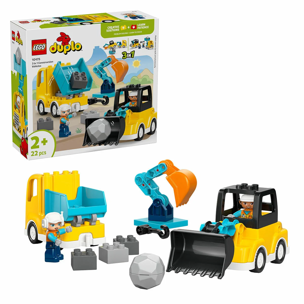 LEGO Duplo 3 in 1 Construction Vehicles 10475 Creative Set 2+