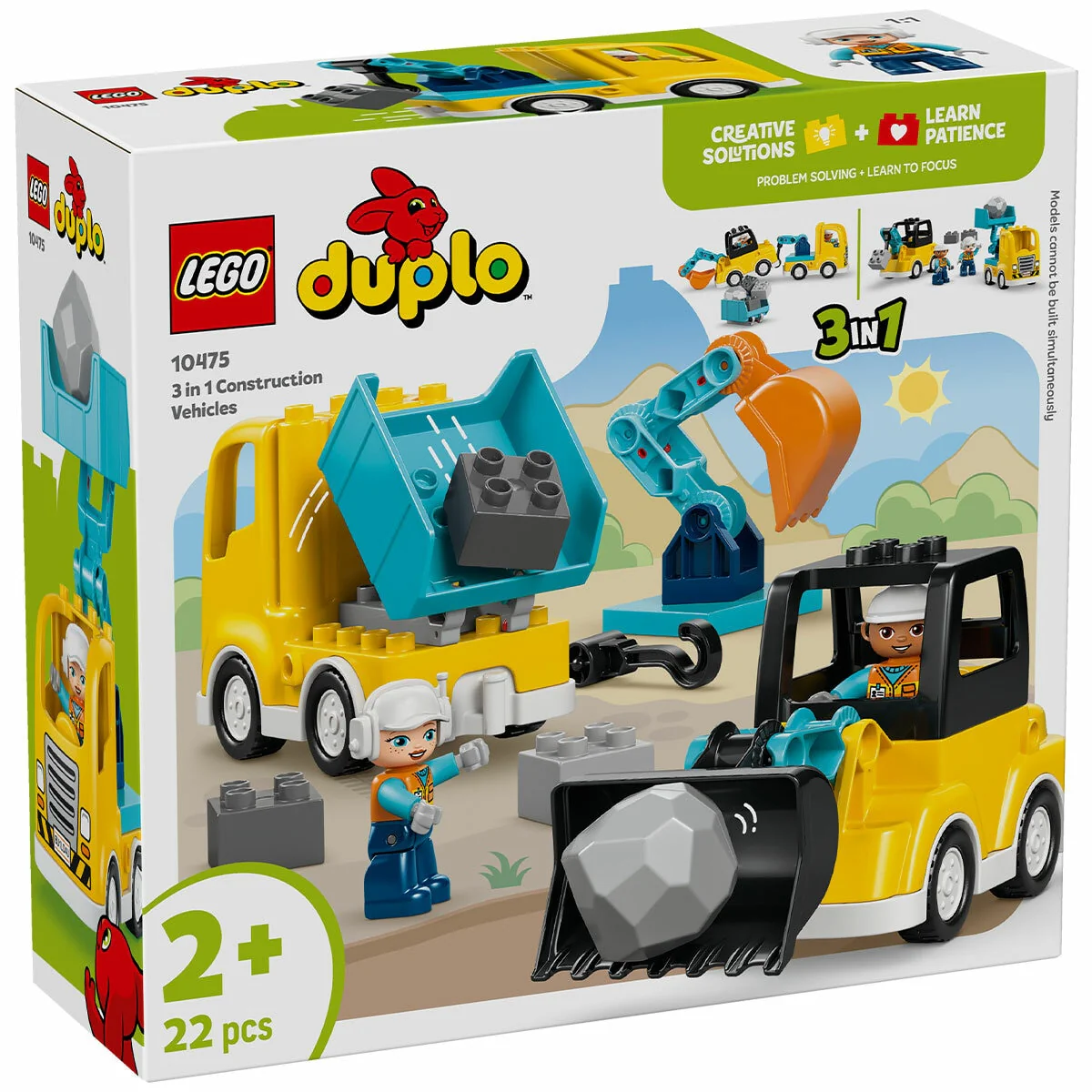LEGO Duplo 3 in 1 Construction Vehicles 10475 Creative Set 2+ - Image 2