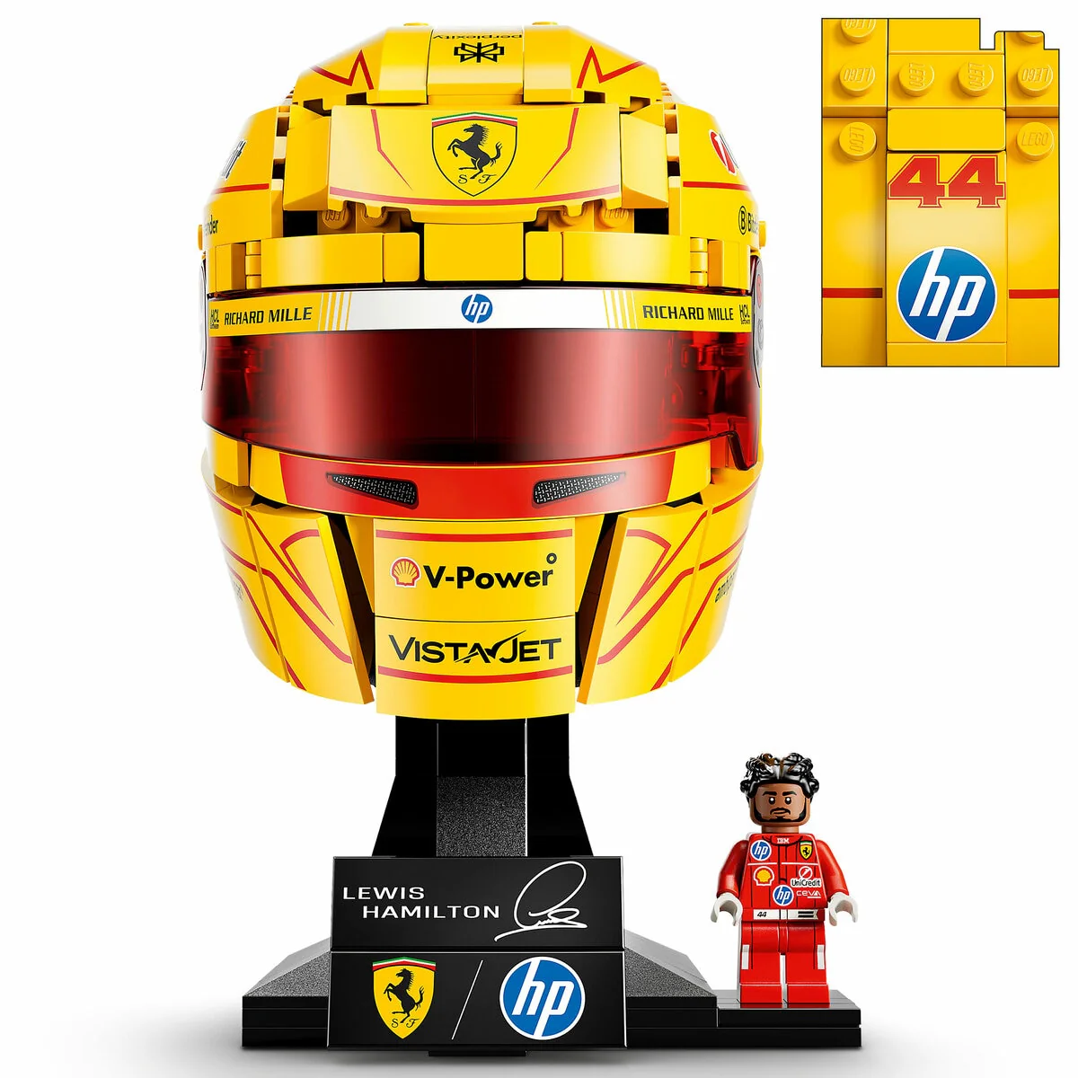 LEGO F1 Lewis Hamilton Helmet Building Set 43022 Modena Yellow 884 Pieces - Image 4