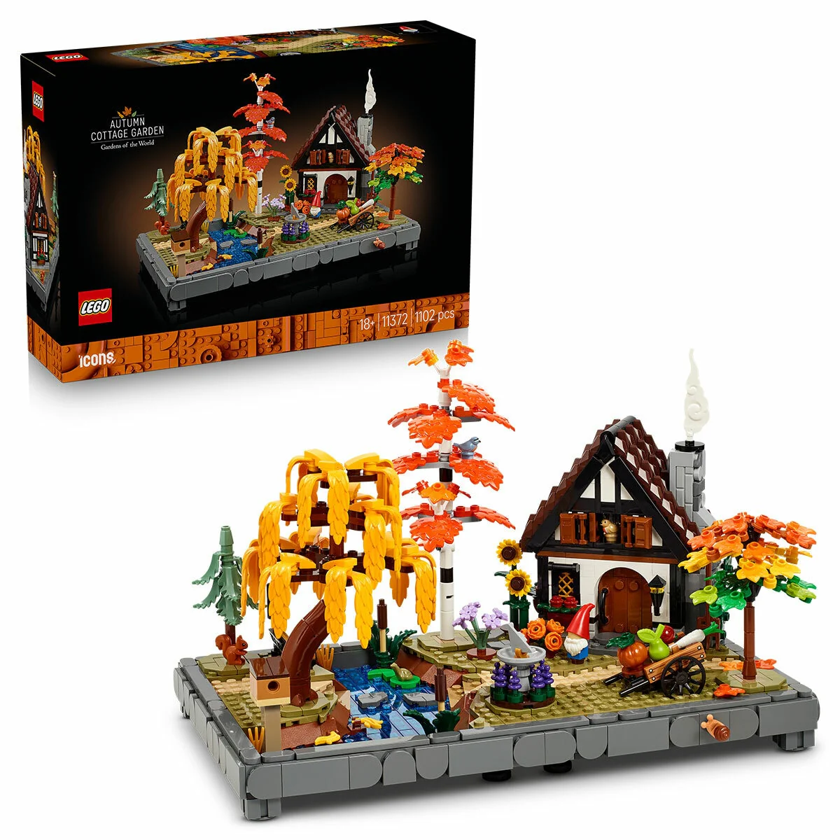 LEGO Icons Autumn Cottage Garden 11372 1102-Piece Building Set