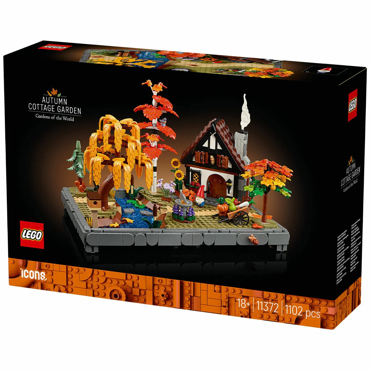 LEGO Icons Autumn Cottage Garden 11372 1102-Piece Building Set - Image 7