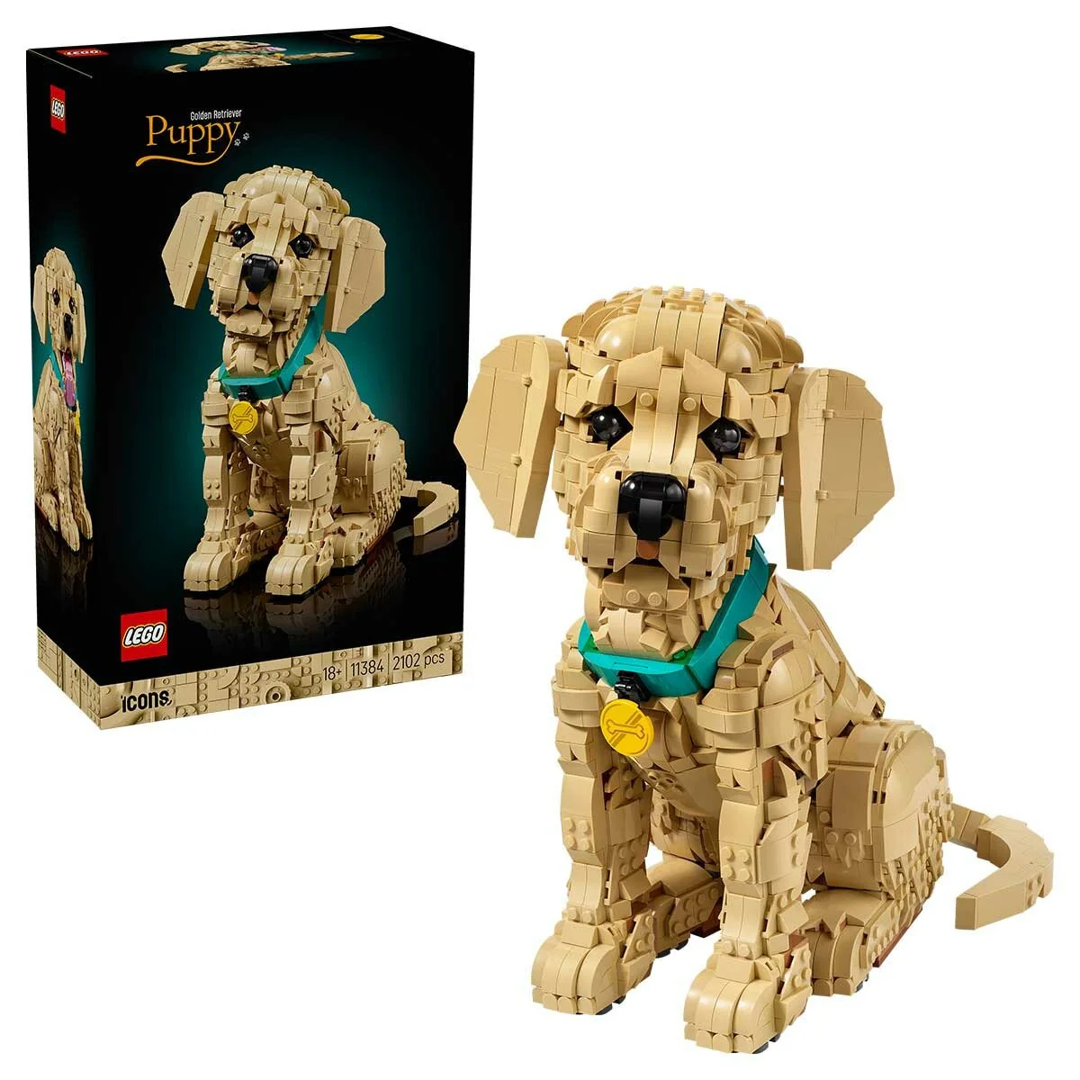LEGO Icons Golden Retriever Puppy 11384 Adult Building Kit