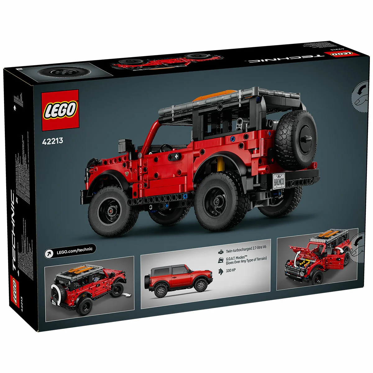 LEGO Technic Ford Bronco SUV 42213 Red Black 943-Piece Realistic Model - Image 6