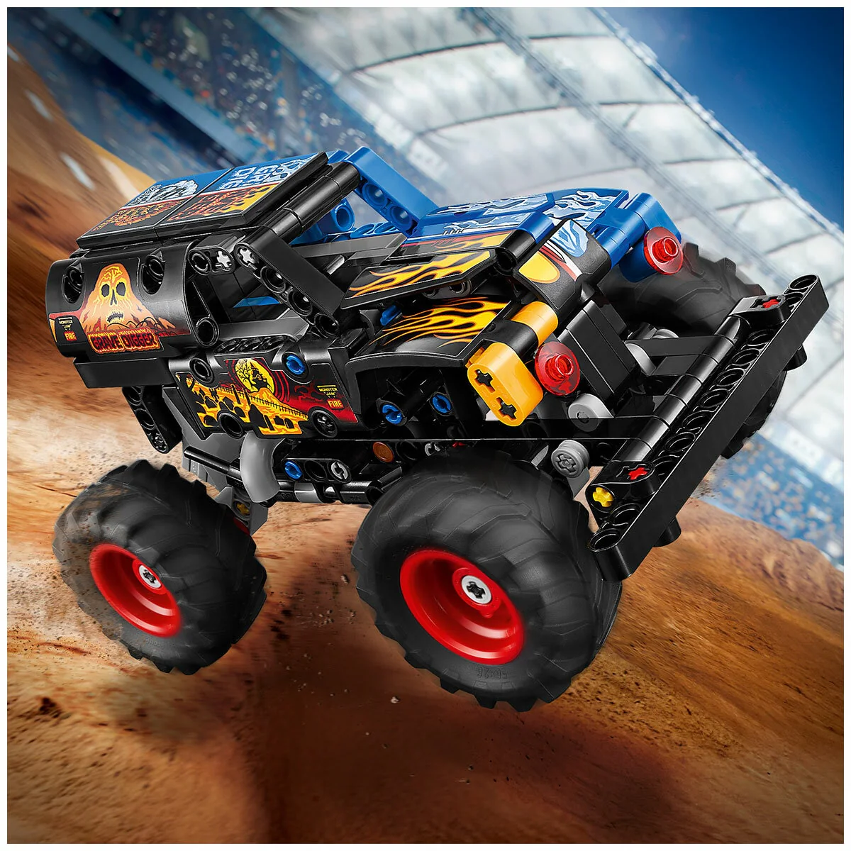 LEGO Technic Monster Jam Grave Digger Fire and Ice 42219 263-Piece Pull-Back Truck - Image 8