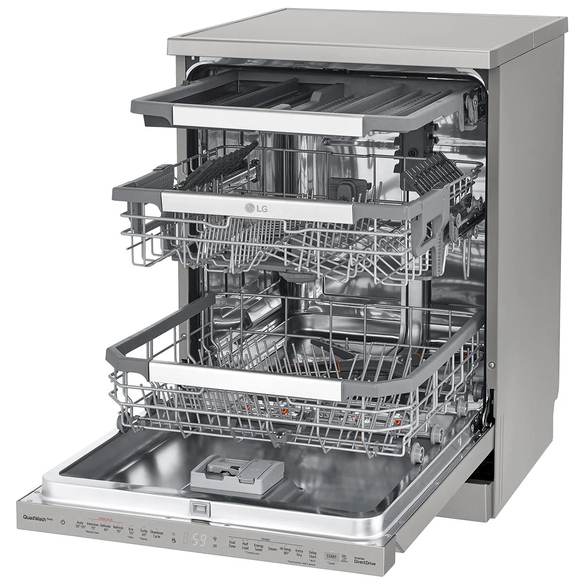 LG 15 Place QuadWash Freestanding Dishwasher XD3A25PS Platinum Steel - Image 4