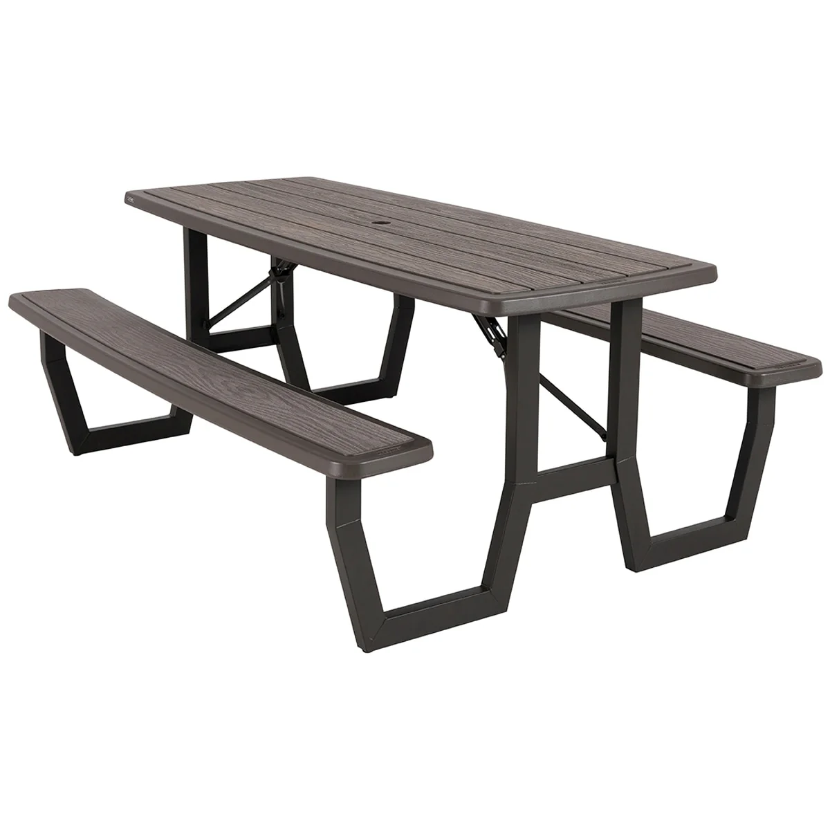 Lifetime Folding Picnic Table Rough Cut 60346U Brown HDPE Durable