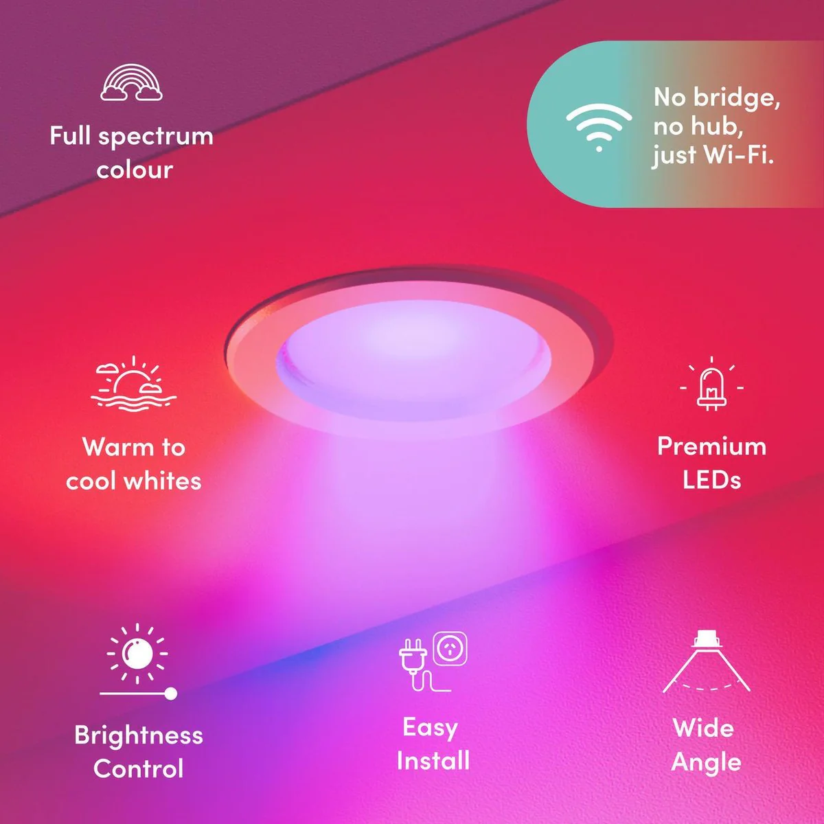 Lifx 800lm Colour Downlight 90mm IP65 2 Pack - Versatile Lighting Solutions - Image 2
