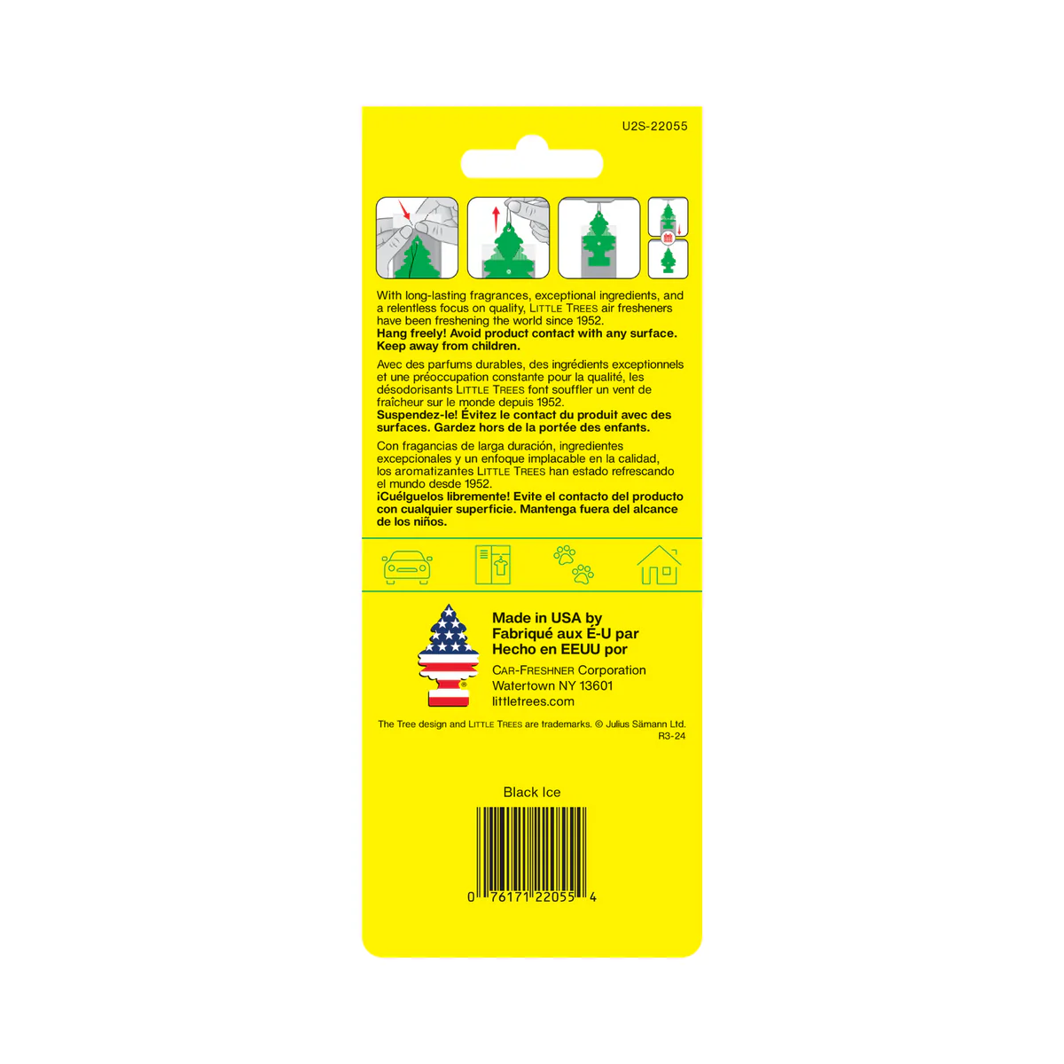 Little Trees Black Ice Hanging Tree Air Freshener 2 Pack - 78mm x 190mm - Long-Lasting Fragrance - Image 2