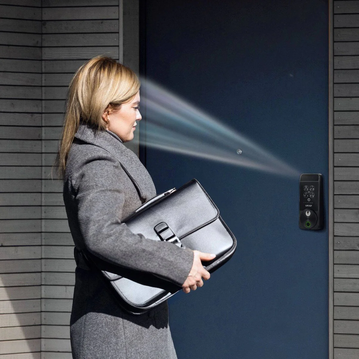 Lockly Black Matte Visage Zeno Smart Deadbolt - Facial Recognition - Fingerprint Access - Waterproof - Image 2