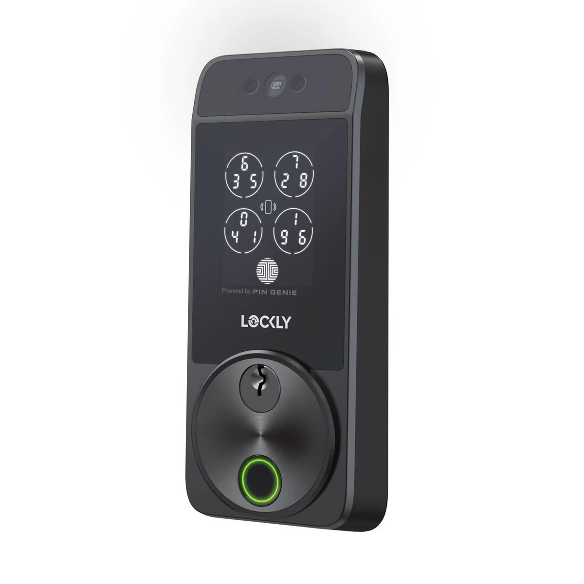 Lockly Black Matte Visage Zeno Smart Deadbolt - Facial Recognition - Fingerprint Access - Waterproof - Image 3