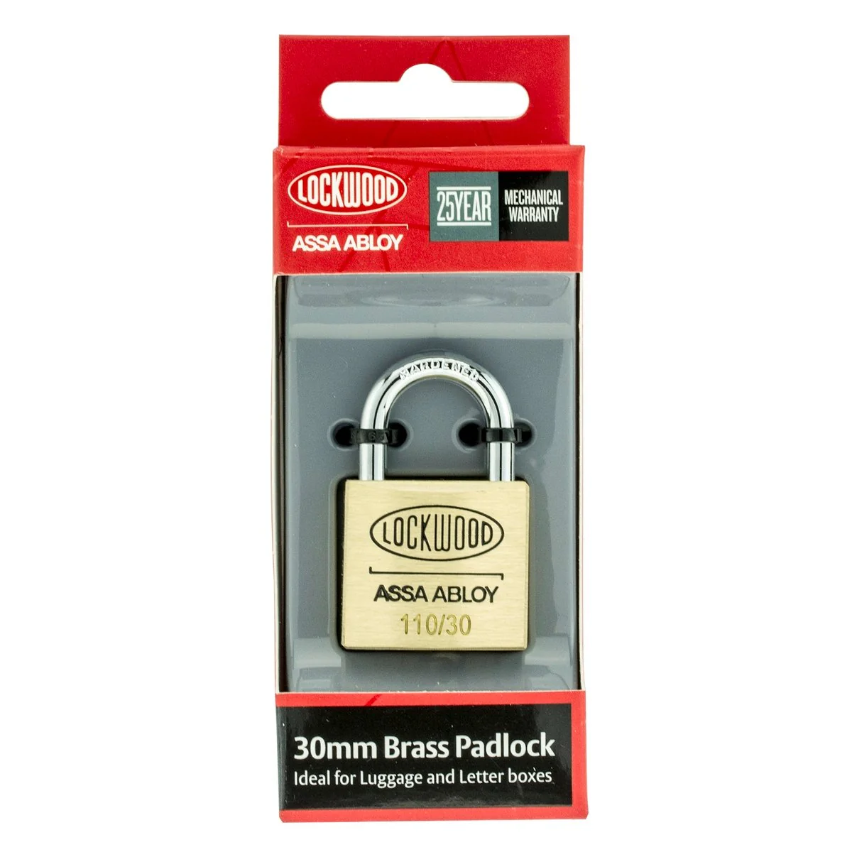 Lockwood Padlock - 30mm - Solid Brass - Double Locking - Image 2