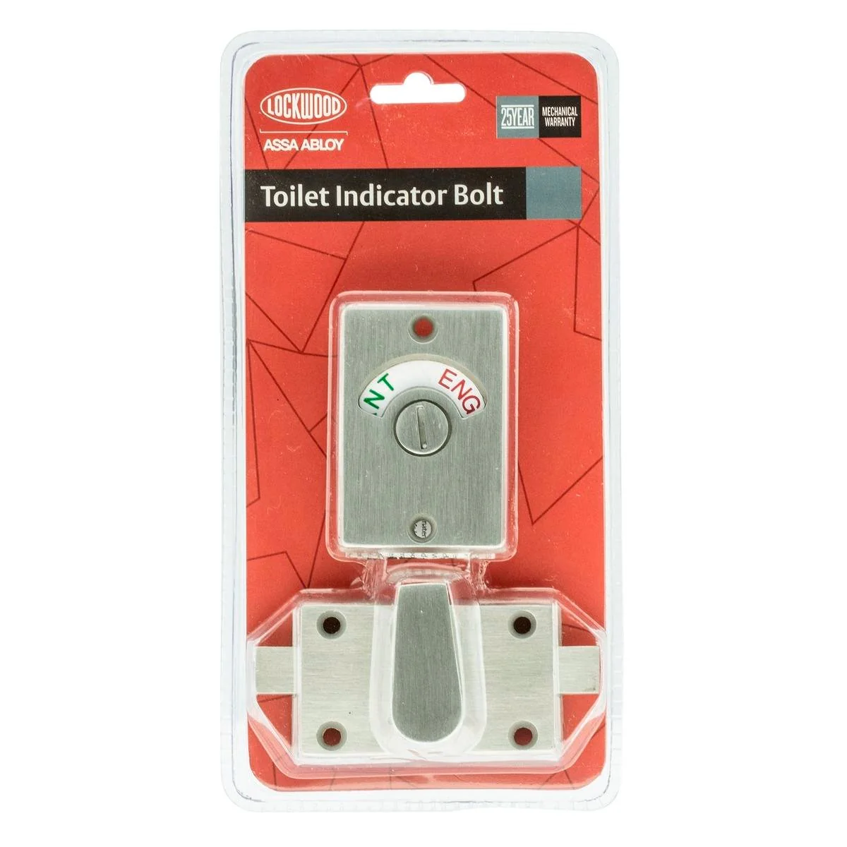 Lockwood Toilet Indicator Bolt Lock - Satin Stainless Steel - 30mm - Easy Install