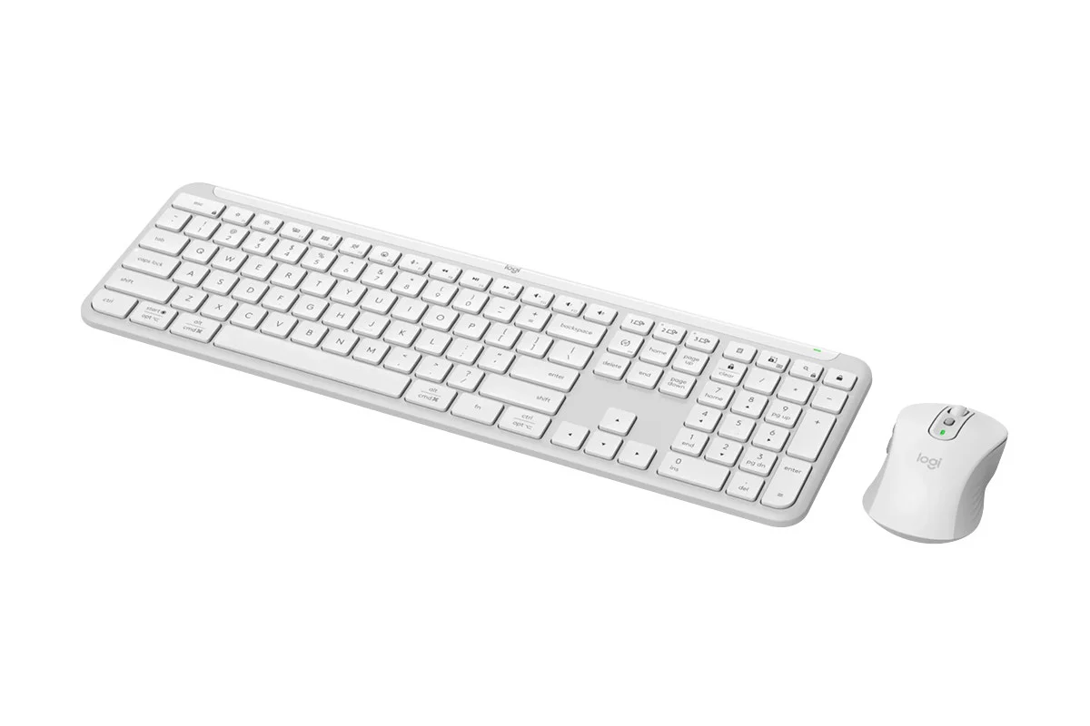 Logitech MK950 Wireless Keyboard & Mouse Combo - Slim Off White - Image 3