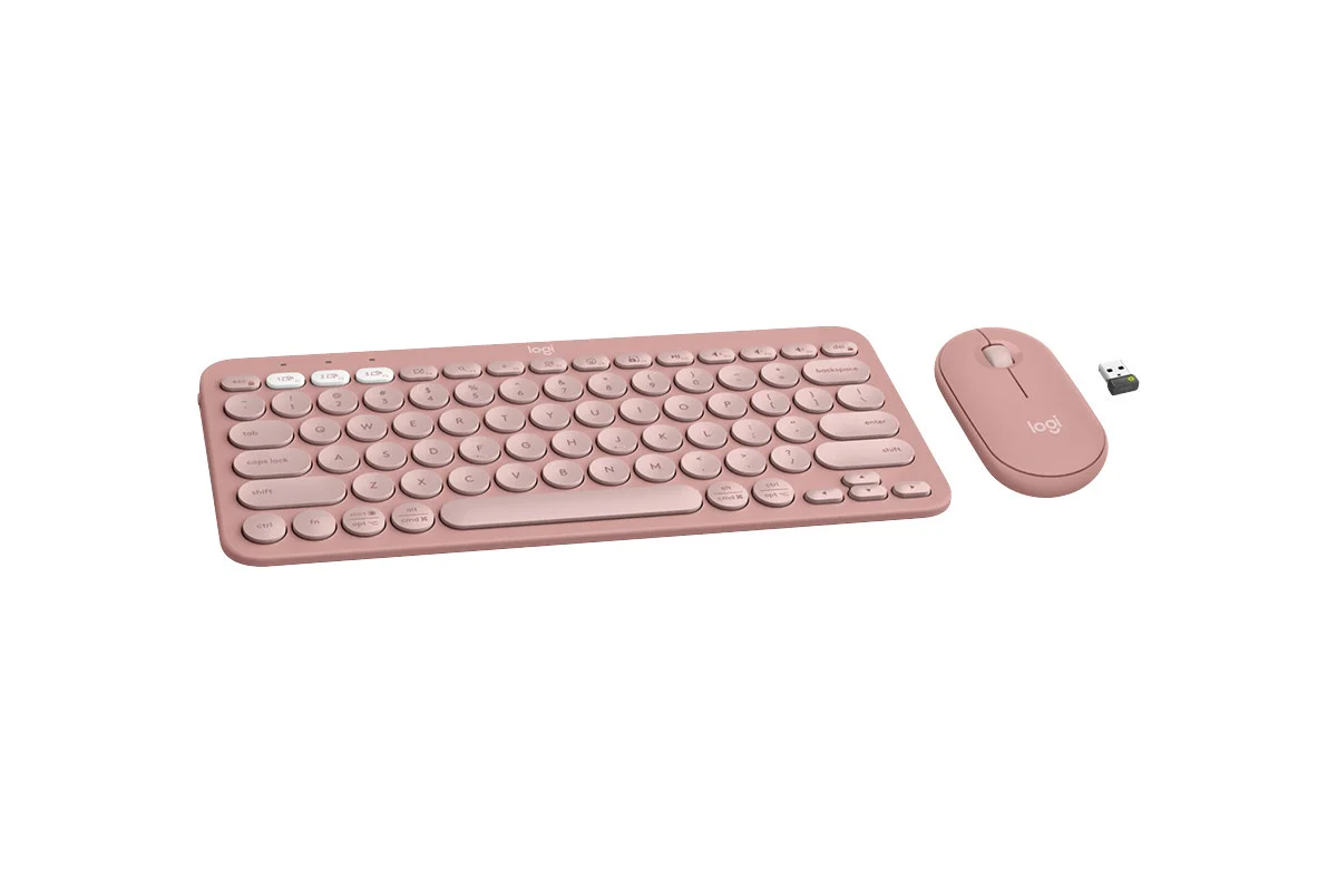 Logitech Pebble 2 Wireless Keyboard and Mouse Combo in Rose - Image 2