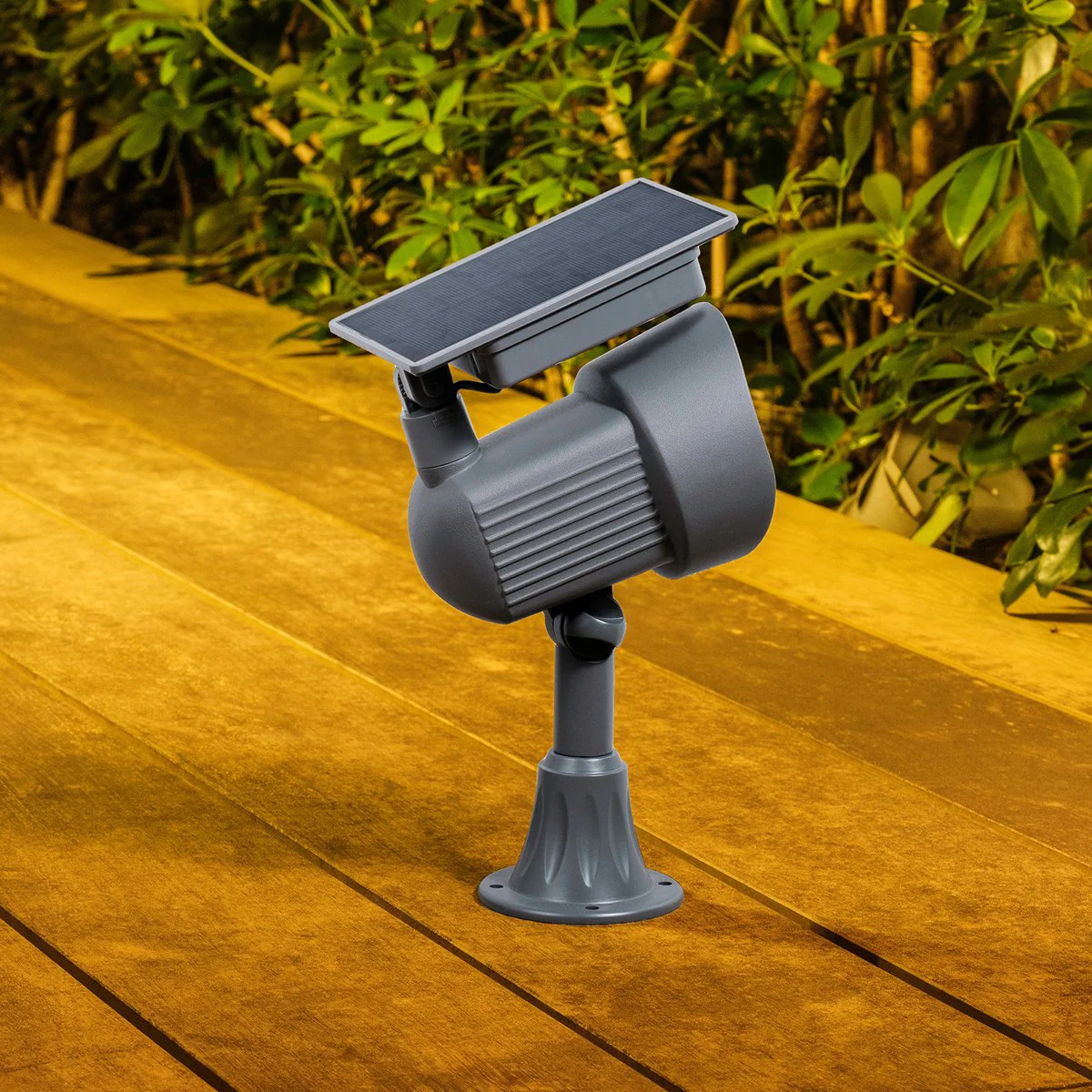 Luxzone 35cm LED Solar Spot Light - 120 Lumens - Aluminium - Grey - Outdoor - Image 2