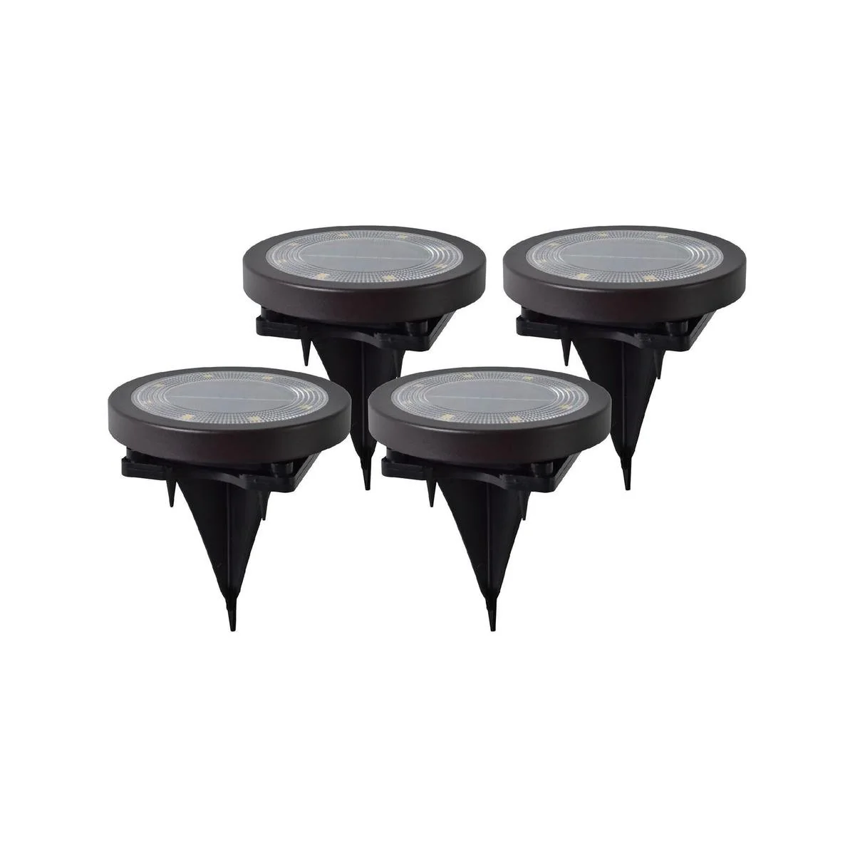 Luxzone LED Solar Disc Light 4 Pack - 115.8mm - Brown