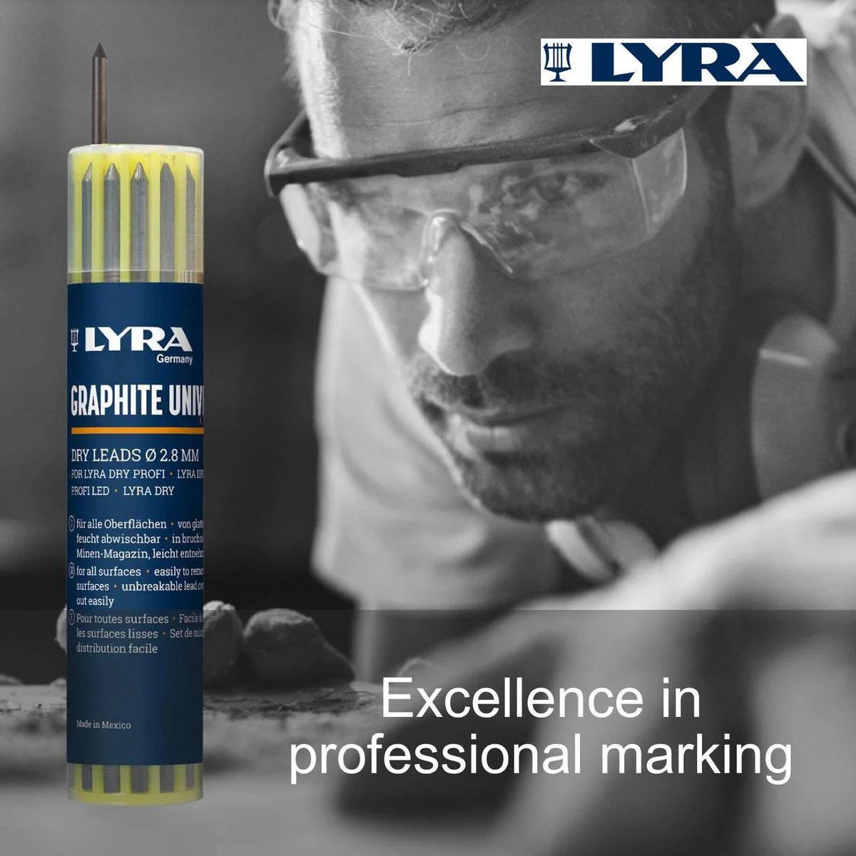 Lyra Carpenters Pencil - 12 Piece - Graphite - Automatic Lead Feed - Image 2
