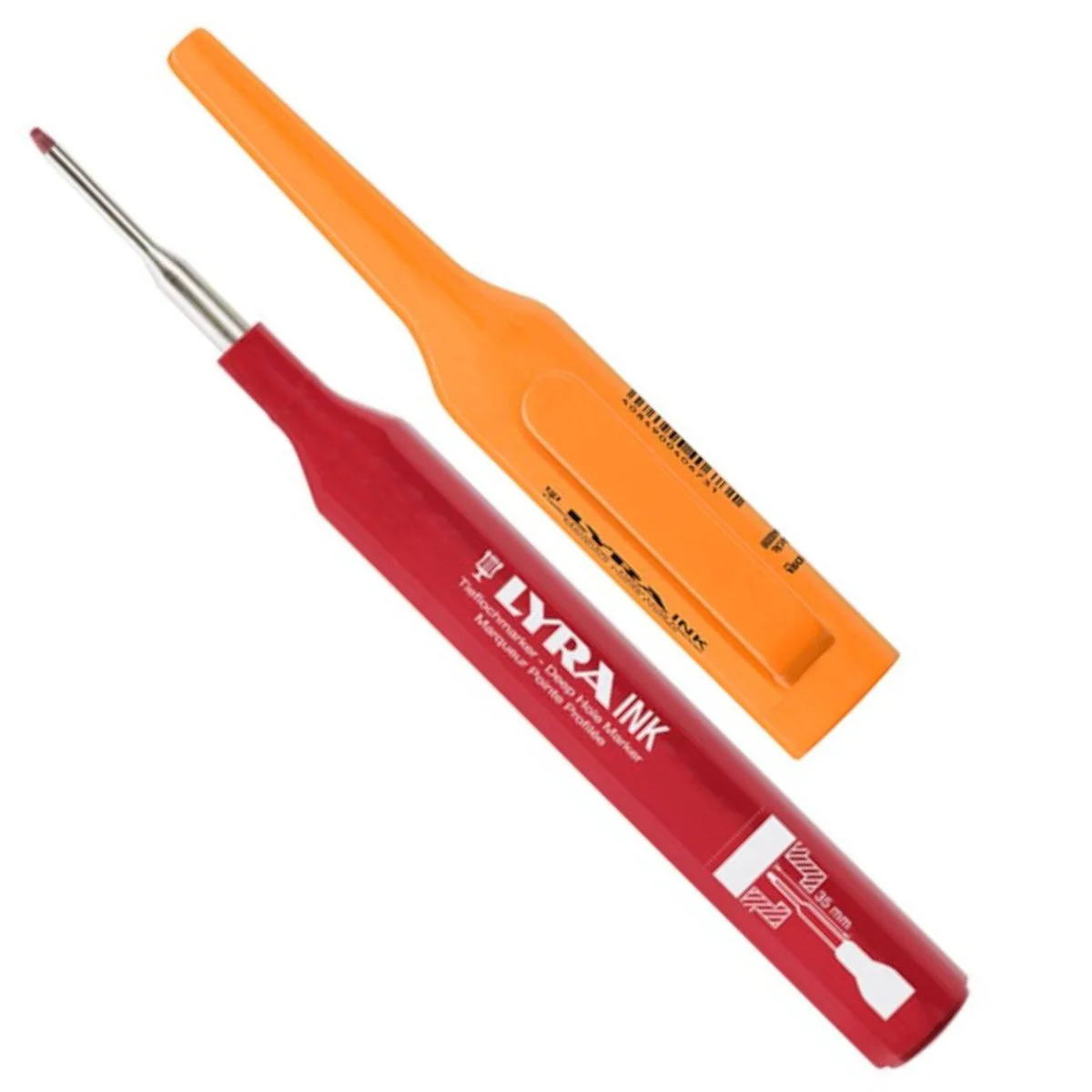Lyra Red Deep Hole Permanent Construction Marker - 35mm Tip - Precision Marking