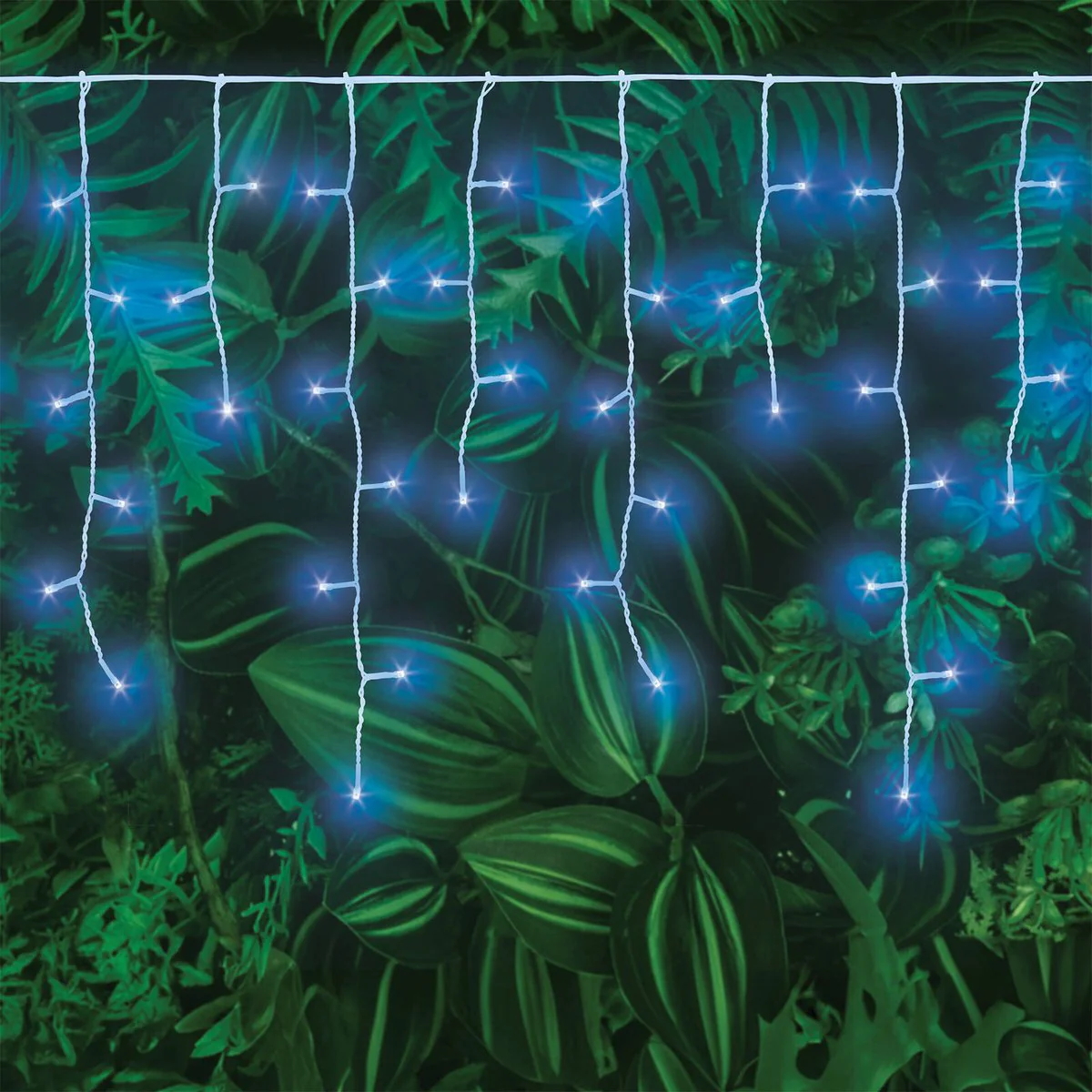 Lytworx Blue Icicle Lights - 200 LEDs - 2.7m - Solar & USB Connectable - Image 2
