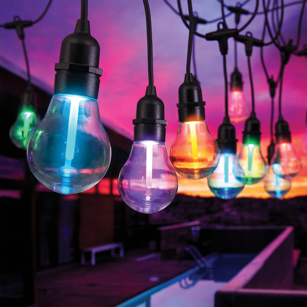 Lytworx Colour Change Connectable Minorca Party Lights 12 Bulbs - 6.6m - 15 Colour Modes - Indoor/Outdoor Use - Image 3