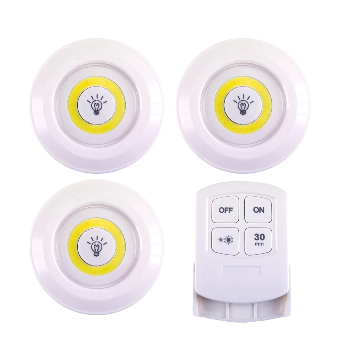Lytworx Puck Lights - 90mm - Plastic - Remote Control - 3 Pack - Image 2