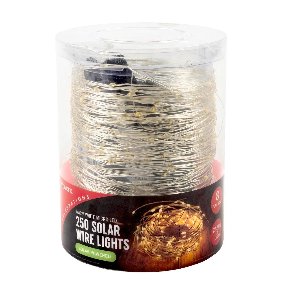 Lytworx Warm White Solar Micro LED Wire Lights 250 Pack - 24.9m - Flexible