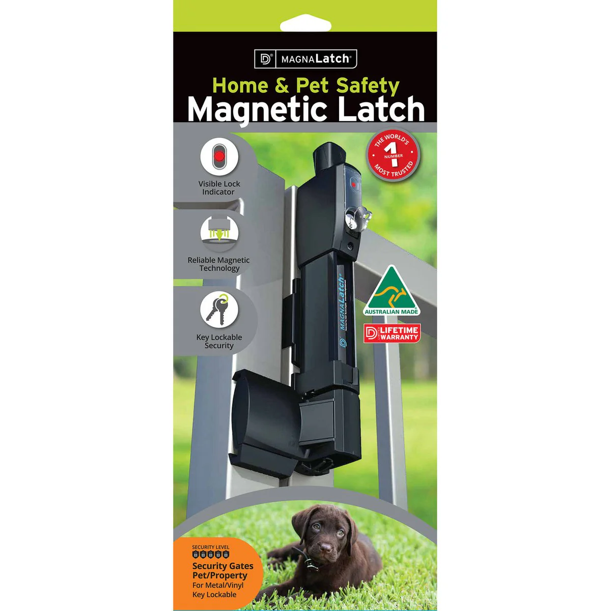 Magnalatch Vertical Pull Gate Latch - 90mm - Engineered Polymer - Key Lockable - Image 4