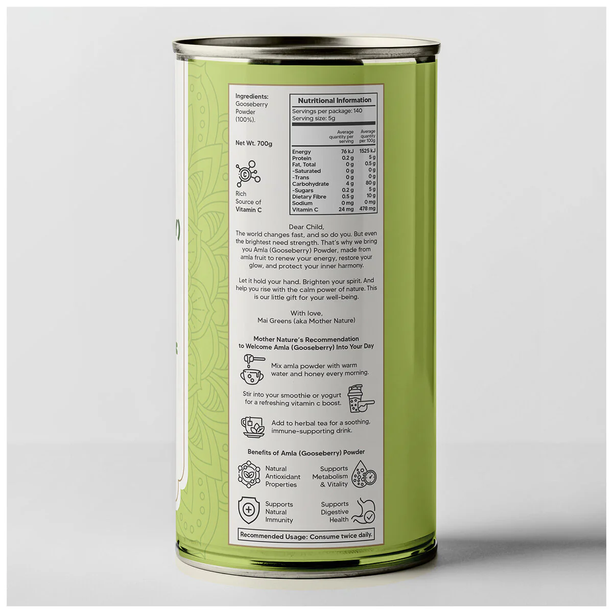 Mai Greens Amla Gooseberry Powder 700g Pure Indian Vitamin C - Image 2