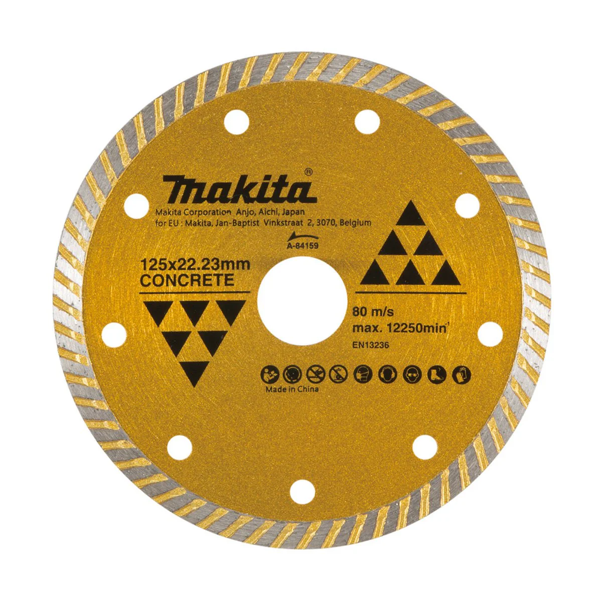 Makita 125mm Diamond Blade Turbo A-84159 - Solid Diamond Disc - Efficient Cutting