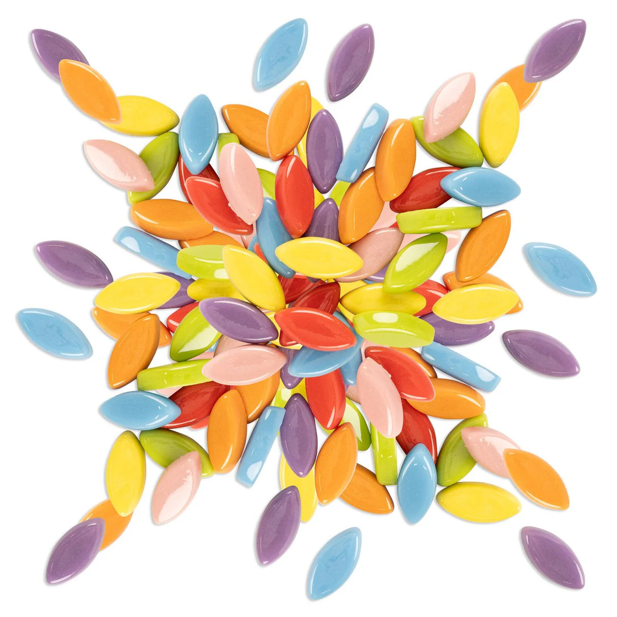 Mandala Art Flower Petals Mosaic Glass Tiles - Assorted - 10mm x 20mm - Safe Edges - Image 2
