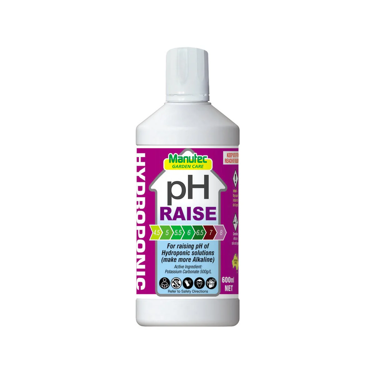 Manutec Hydroponic pH Raise - 600ml - Alkaline - Increase pH