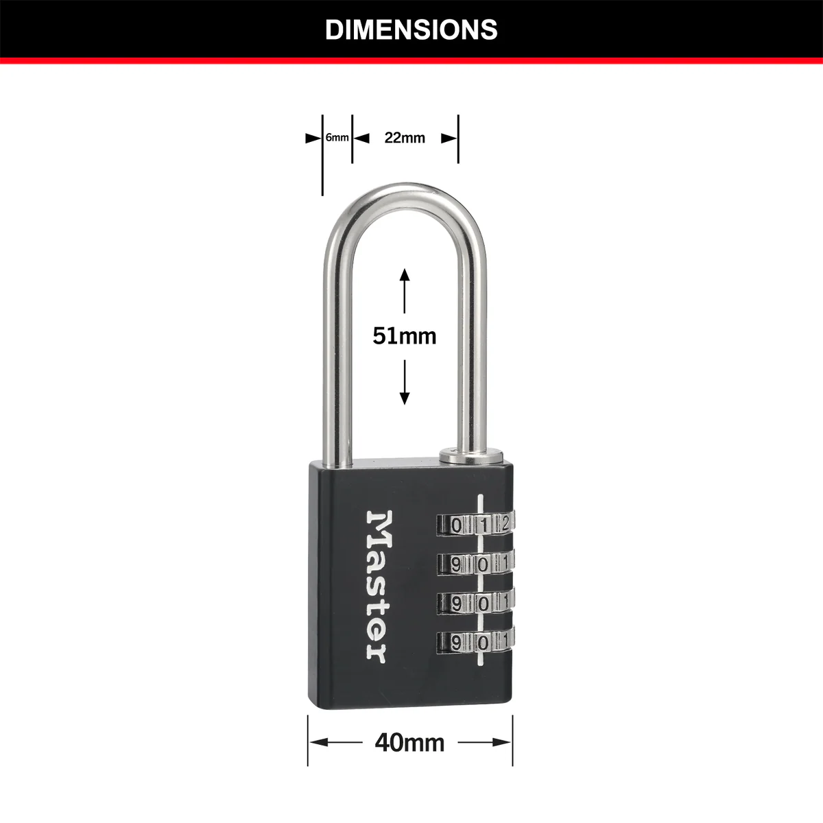 Master Lock Combination Padlock - 51mm Shackle - Aluminium - Keyless - Image 4