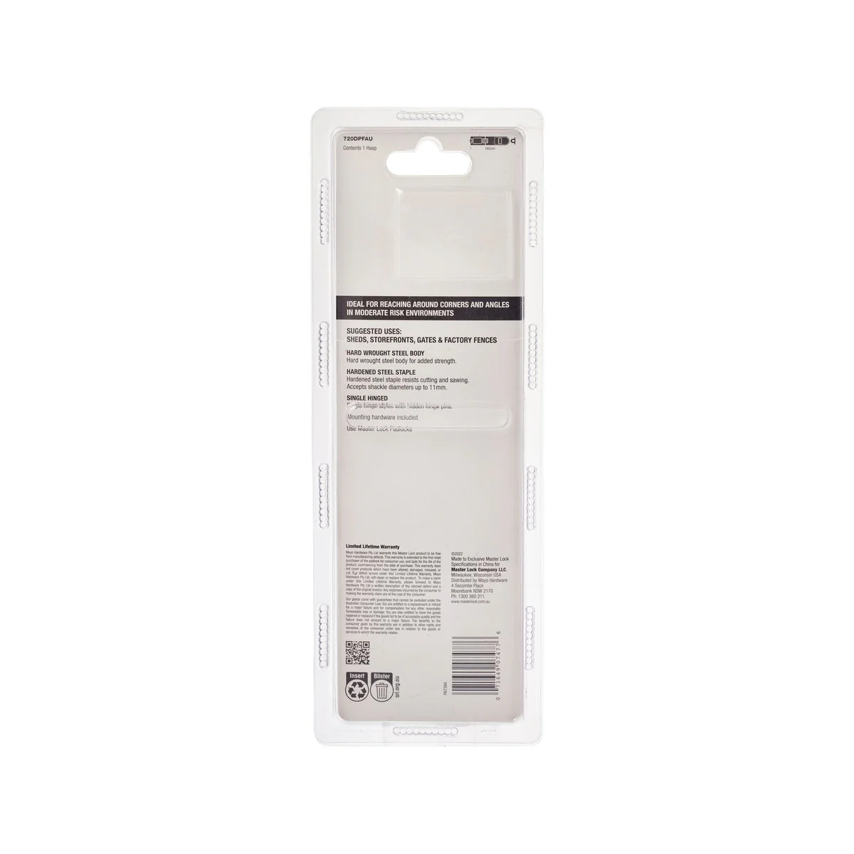 Master Lock Hasp - 160mm - Hardened Steel - Weather Resistant - Image 4