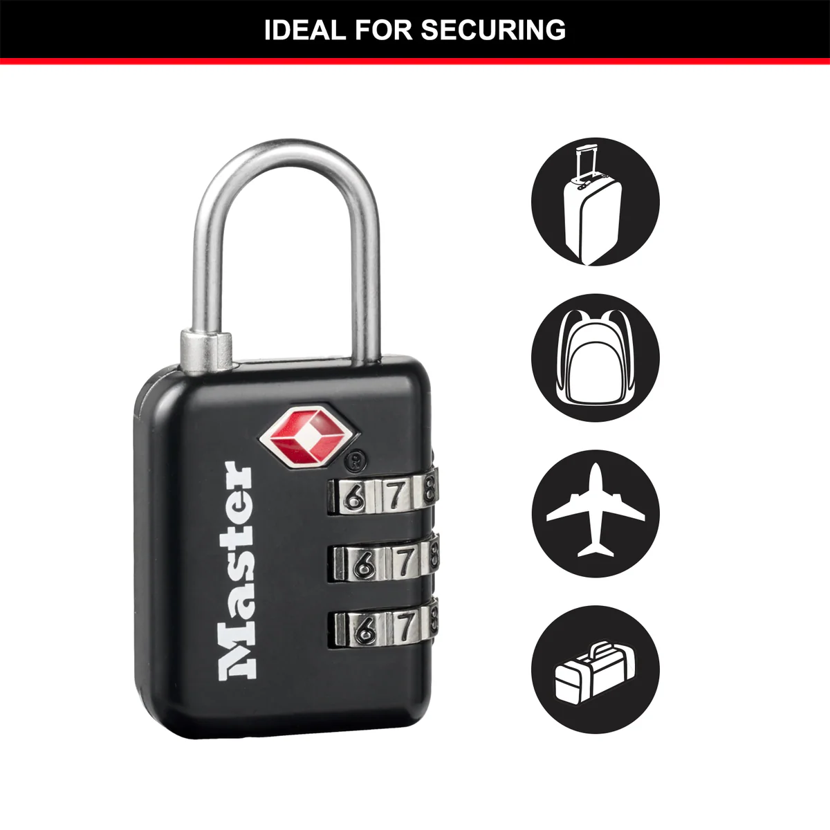Master Lock Luggage Padlock - 30mm - Metal - TSA-Accepted - Image 5