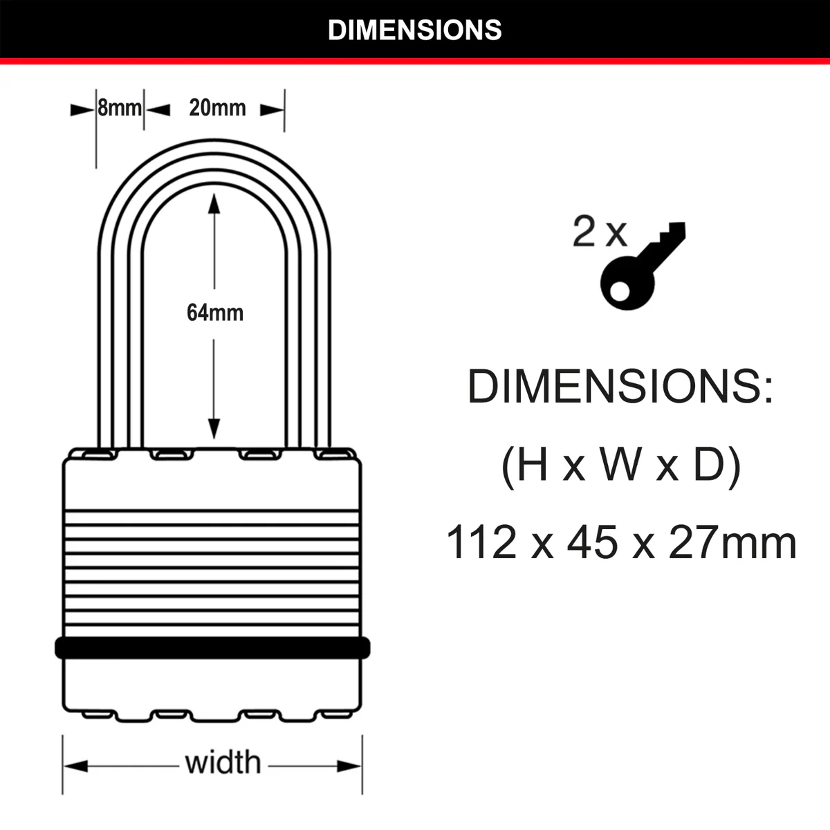 Master Lock Magnum Padlock 45mm with 64mm Shackle - 2 Pack - Image 5