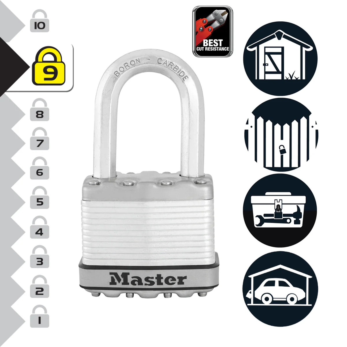 Master Lock Magnum Padlock - 51mm Wide - 38mm Long Shackle - M5DLF - Image 5