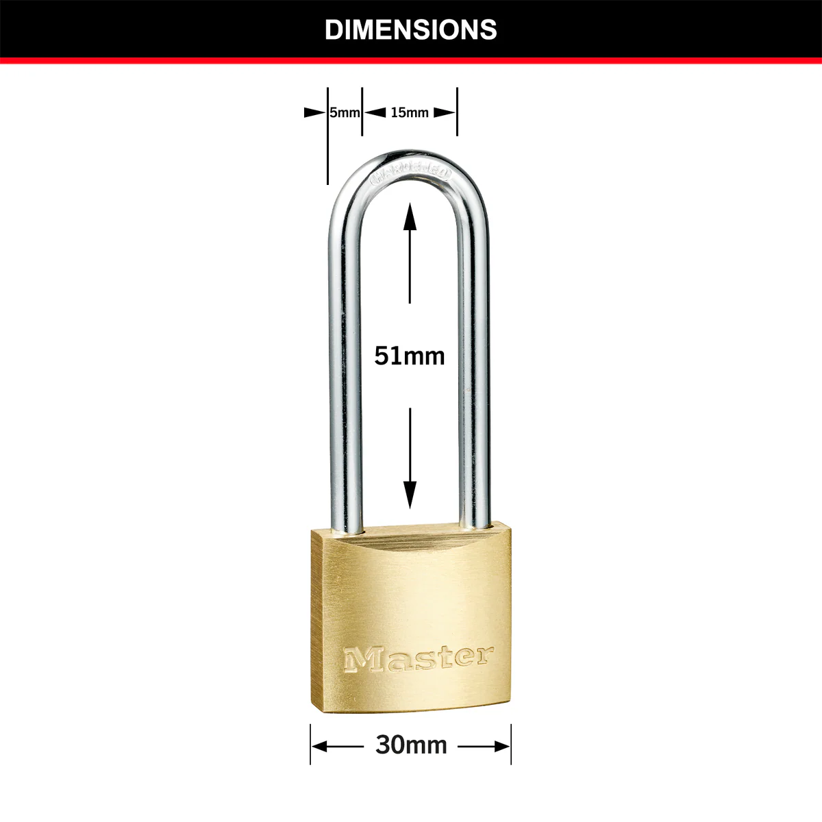 Master Lock Padlock - 30mm - Brass - Cut Resistant - Image 4