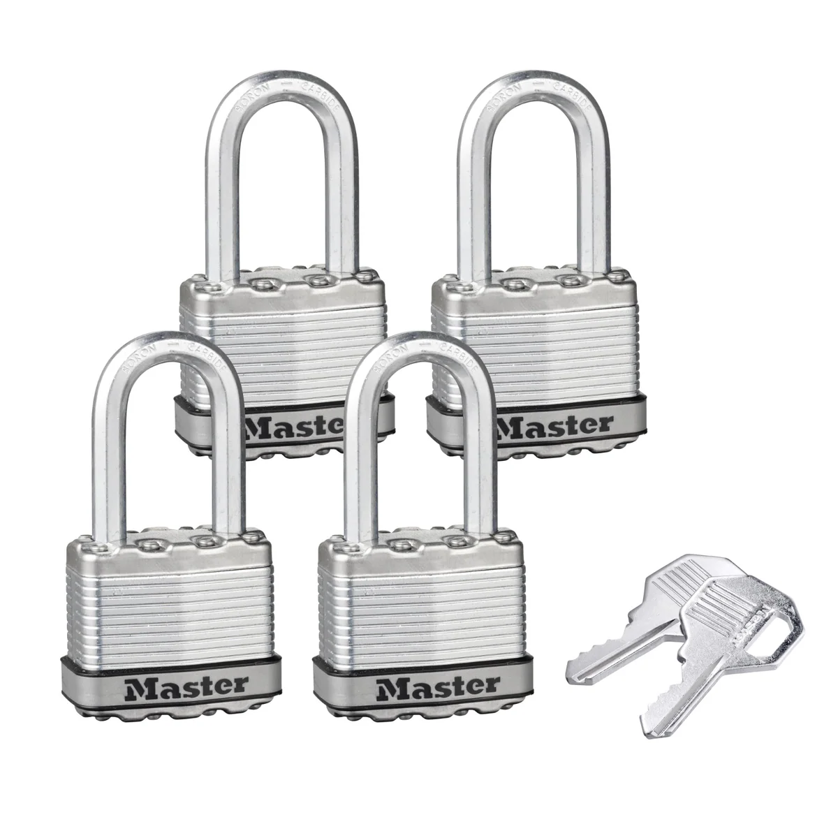 Master Lock Padlock - 45mm - Boron Carbide - Maximum Security 4 Pack