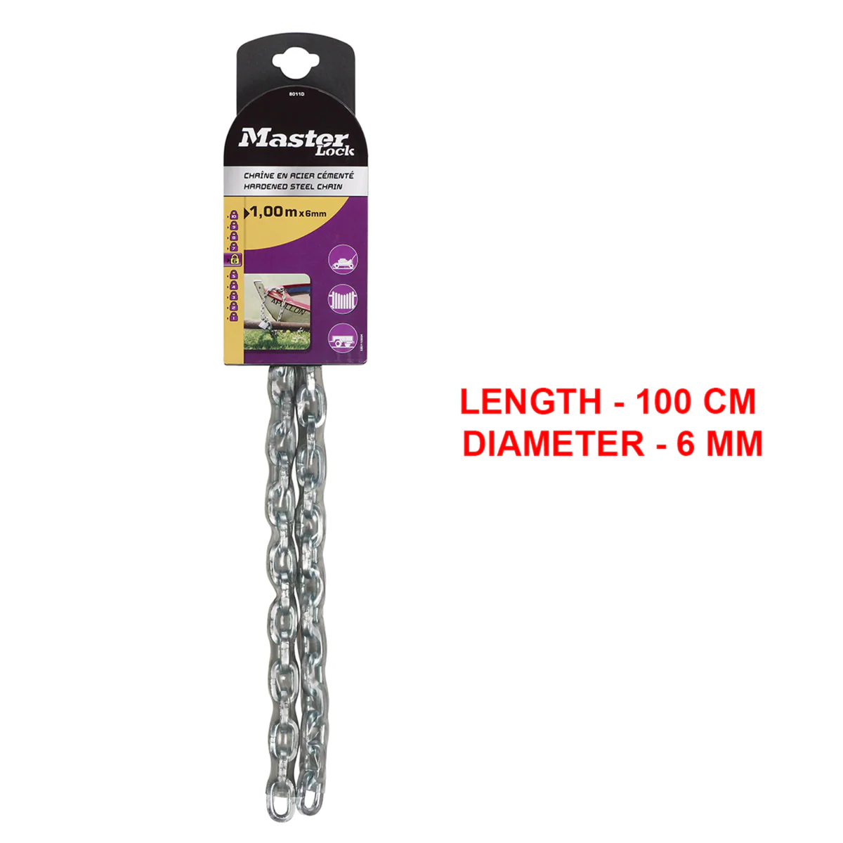 Master Lock Security Chain - 6mm x 1m - Steel - Cut Resistant - Image 3