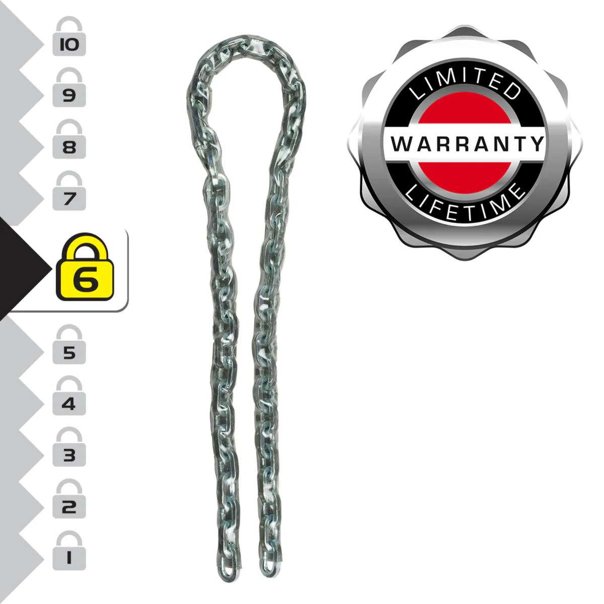 Master Lock Security Chain - 6mm x 1m - Steel - Cut Resistant - Image 4