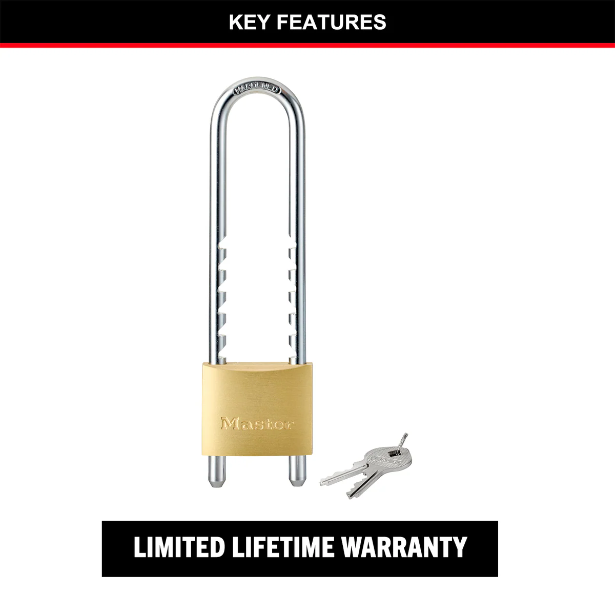 Masterlock 50mm Solid Brass Adjustable Shackle Padlock - 1 Pack - Durable Security - Image 4