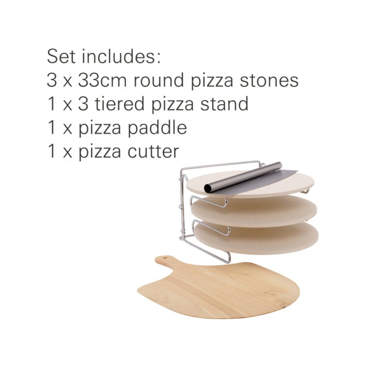 Matador Pizza Stone Stacker Set - 330mm - Cordierite - 3 Pizzas - Image 3