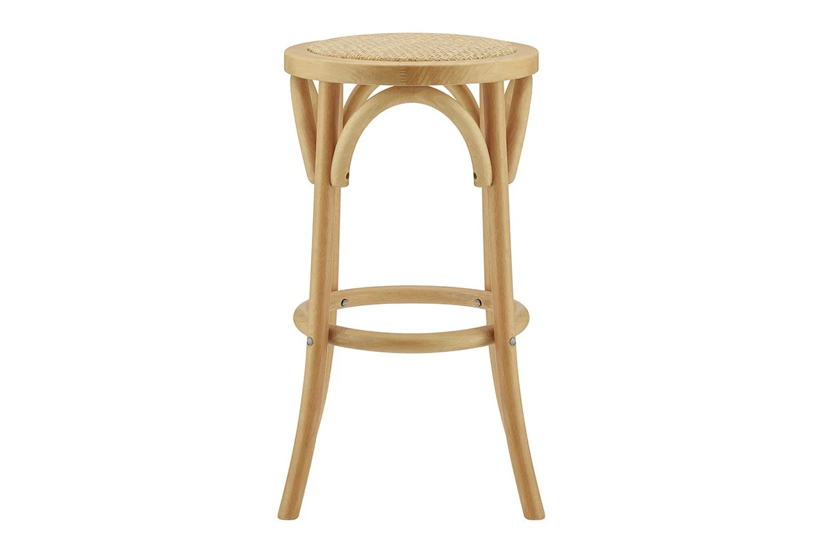 Matt Blatt Bentwood Bar Stool - Natural Beech with Rattan Seat - Image 4