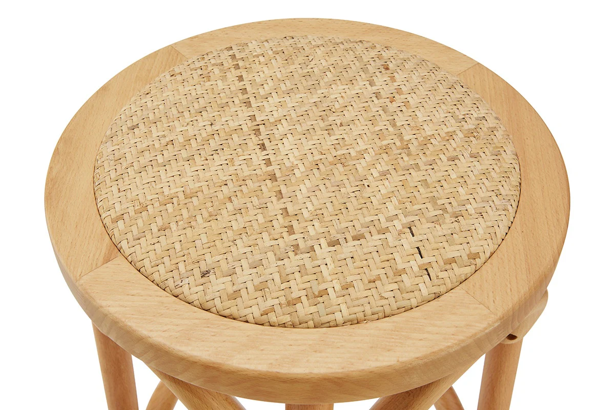 Matt Blatt Bentwood Bar Stool - Natural Beech with Rattan Seat - Image 5