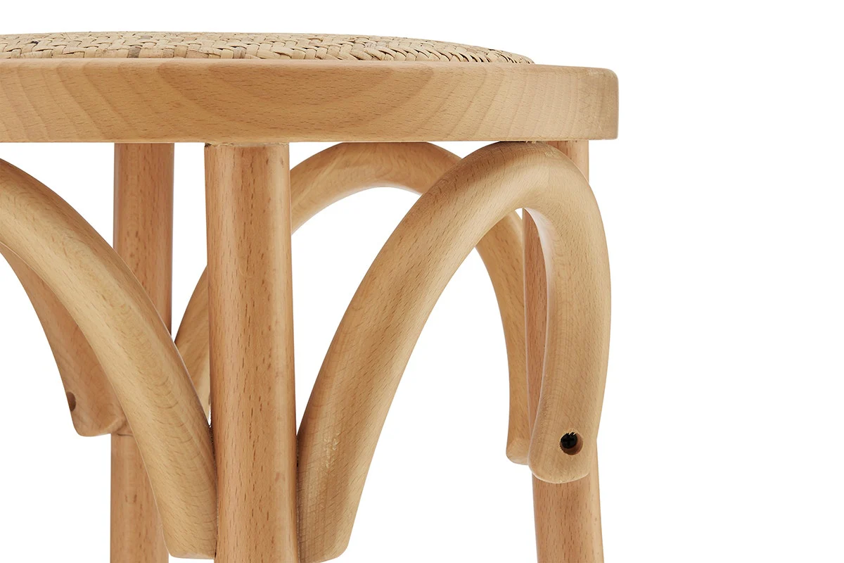 Matt Blatt Bentwood Bar Stool - Natural Beech with Rattan Seat - Image 6