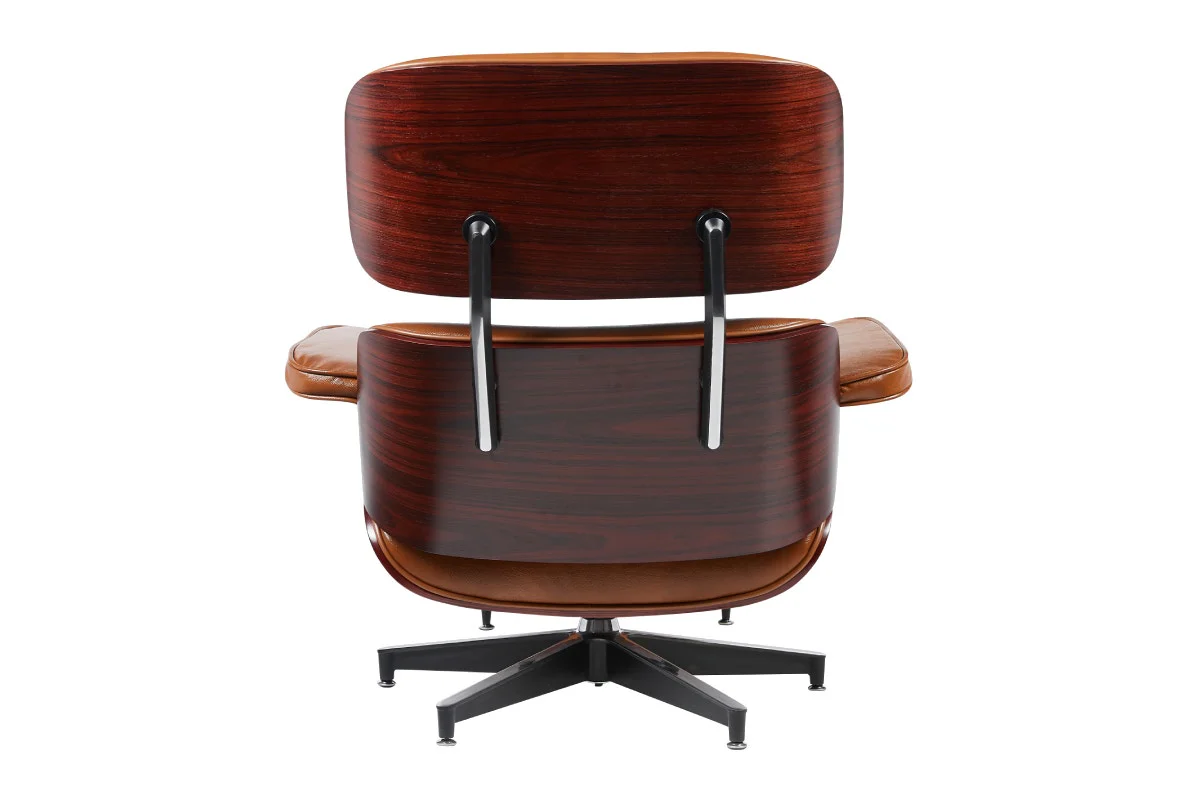 Matt Blatt Eames Premium Replica Lounge Chair & Ottoman Tan Rosewood - Image 10