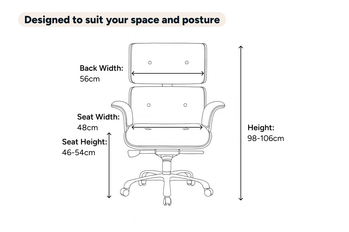 Matt Blatt Eames Replica Executive Leather Office Chair - Image 10