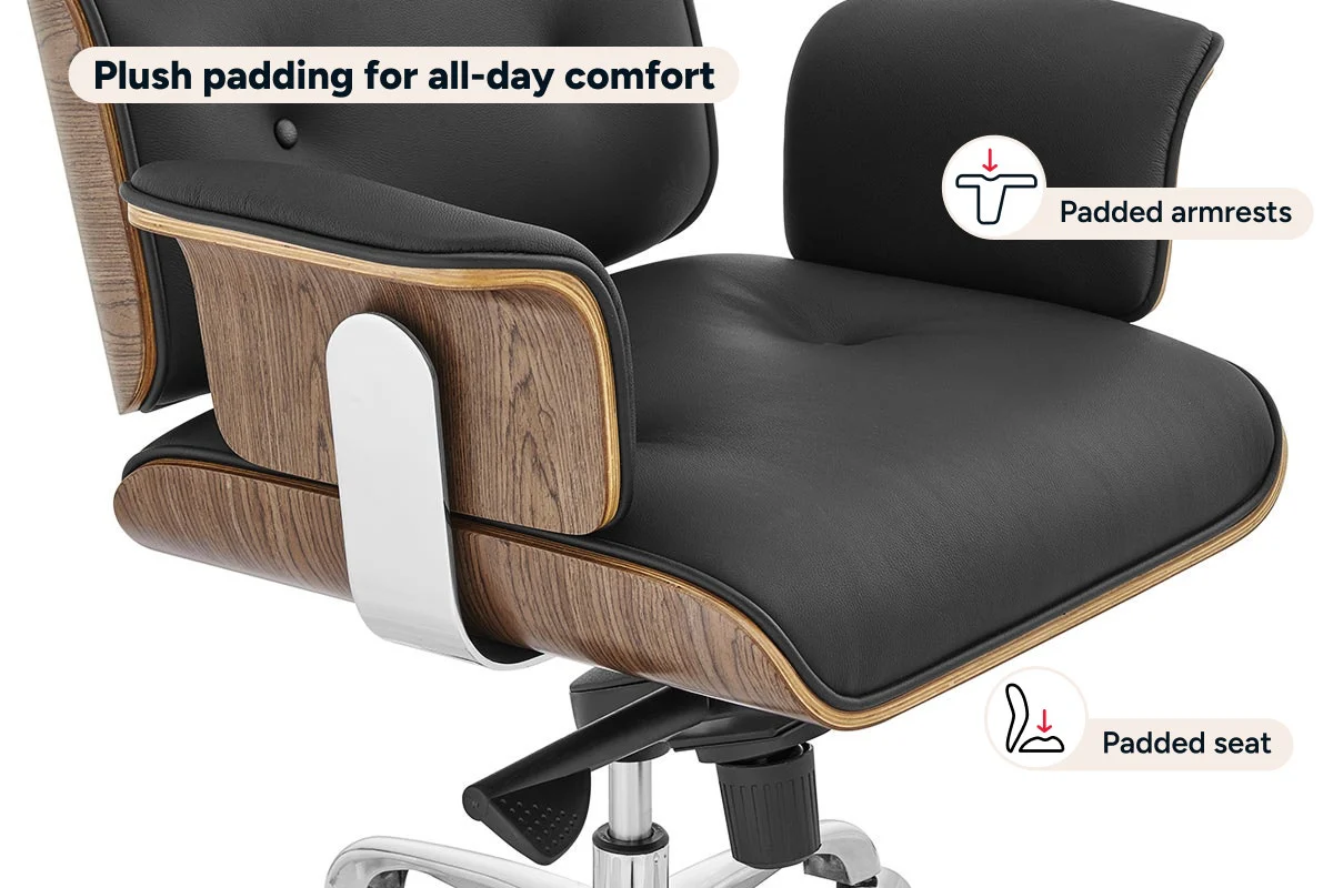 Matt Blatt Eames Replica Executive Leather Office Chair - Image 4