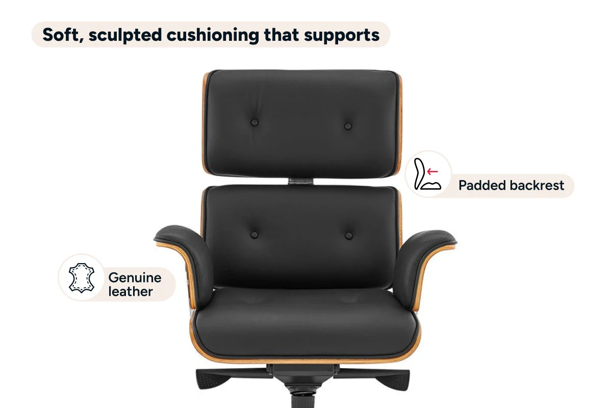 Matt Blatt Eames Replica Executive Leather Office Chair - Image 5