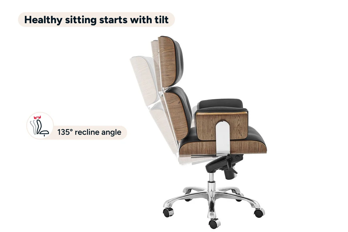Matt Blatt Eames Replica Executive Leather Office Chair - Image 6
